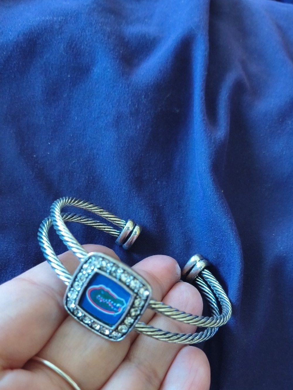 Florida Gators Silvertone Rhinestone Cuff